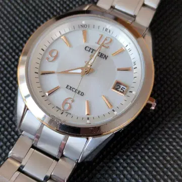 하자품 CITIZEN EXCEED 손목시계 실버/화이트 남성용 데이트