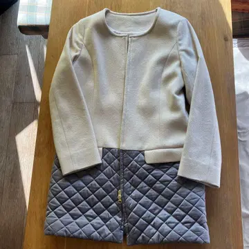 아이보리 그레이 울 코트