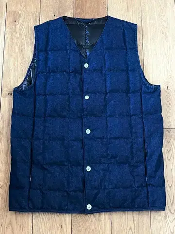 TAION 퀼팅 베스트 인디고 M 사이즈