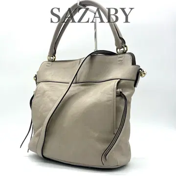 SAZABY 사자비 숄더백 핸드백 2way 가죽 그레이