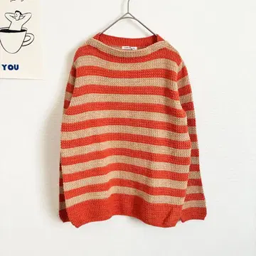 심플 라이프 크루넥 니트 긴팔 보더 캐주얼 루즈핏