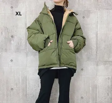 여성용 울트라 웜 패딩 자켓 아우터 코트 카키 XL