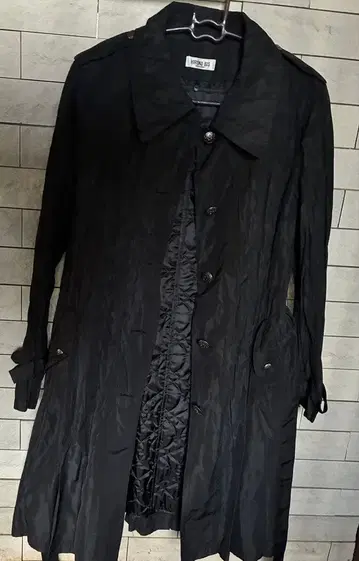 블랙 롱 트렌치코트