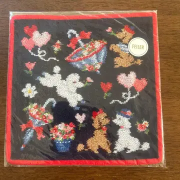 페이러 손수건 몽쁘띠를르 푸들 WEB 한정판 새상품 레드