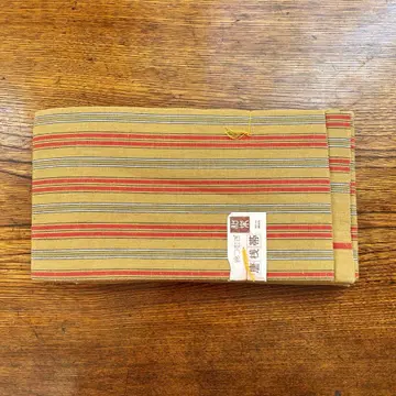 목화 반폭 오비 미사용 새상품 당잔 와라쿠 면 츠무기