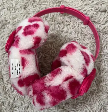 디즈니 레오파드 무늬 핑크 귀도리