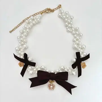 이노센트 월드 리본 크라운 펄 목걸이