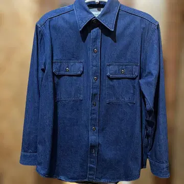 woadblue 다크 데님 긴팔 셔츠