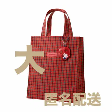 familiar 파밀리아 토트백 빨간색 깅엄 체크 대형 토트