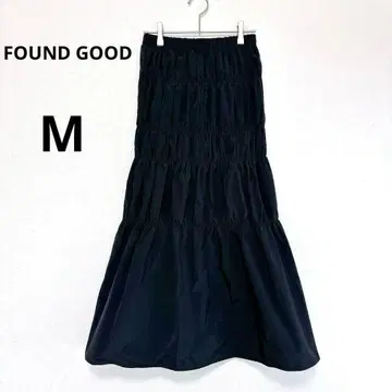[ 새상품급 ] FOUND GOOD 셔링 캉캉 스커트 블랙 M 사이즈
