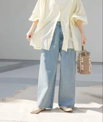 URBAN RESEARCH DOORS 2턱 개더 데님 팬츠