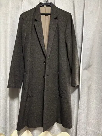 HEALTH 다크 브라운 체스터 코트 울 혼방