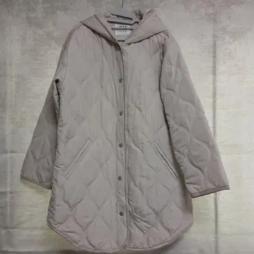 [ 새상품급 ] ikka 퀼팅 자켓 베이지 후드 부착