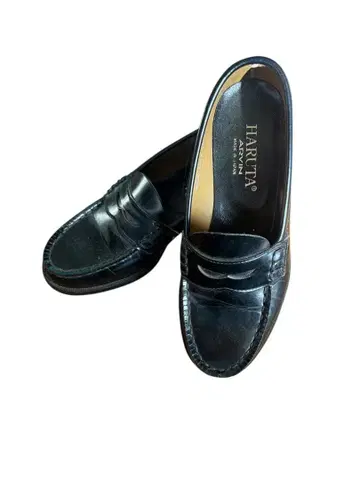 HARUTA 블랙 가죽 로퍼