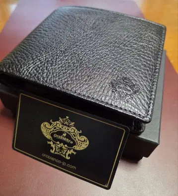 Orobianco 블랙 가죽 접이식 지갑