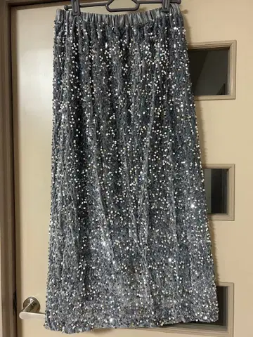 실버 스팽글 캉캉 스커트