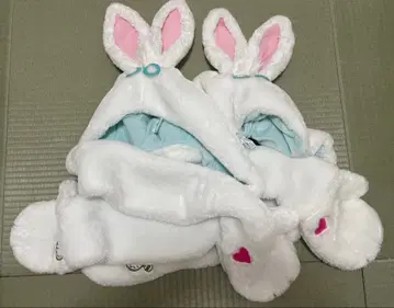 디즈니 화이트 토끼 머플러 팬캡 머플러캡 2개 세트