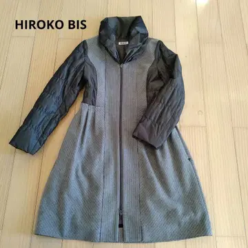 히로코비즈 울 혼방 이소재 도킹 코트 미 실루엣