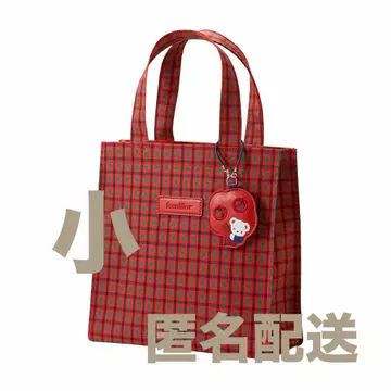 familiar 파밀리아 토트백 빨간색 깅엄 체크 체크 소
