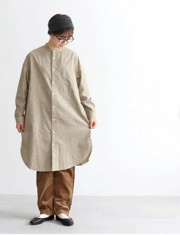 Gymphlex(짐플렉스) 밴드 카라 원피스 -체크