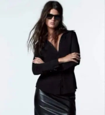 ZARA 니트 블라우스 상의 블랙