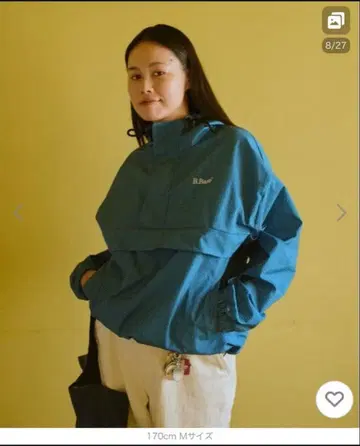 b.base 나일론 아노락 후드티 라이트 블루