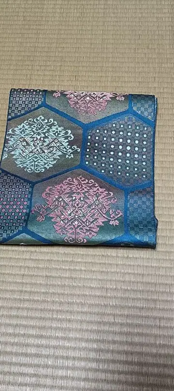 나고야 오비 육각형 무늬 파랑과 핑크