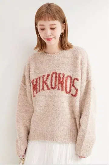 MIKONOS 로고 후와후와 니트 스웨터