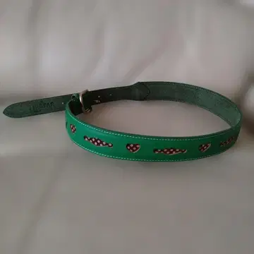 립스타의 그린 컬러 벨트 가죽