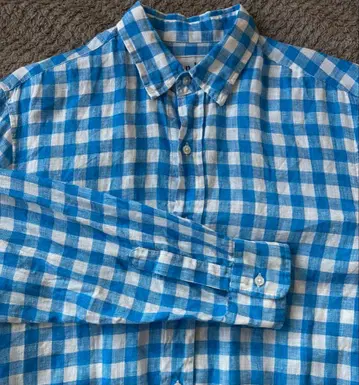 Frank&Eileen 긴팔 셔츠 S 스카이블루 깅엄 체크