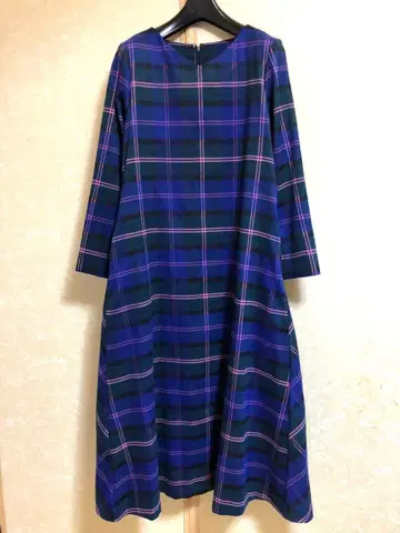 밀크 페도 컨디션 최상 기모 체크 플레어 롱 원피스