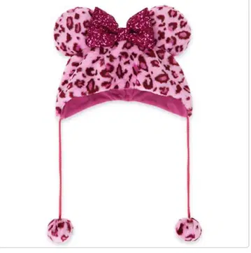 디즈니 팬 캡 레오파드 무늬 핑크