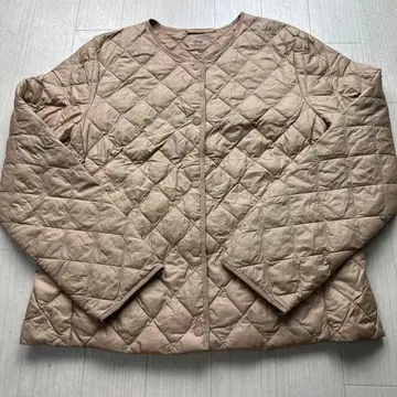 유니클로 퍼프 테크 퀼팅 자켓 웜 패디드 L 페일 베이지