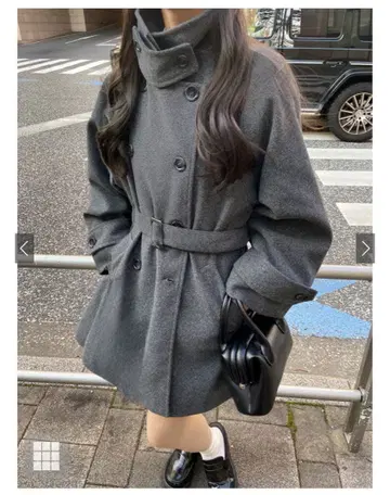 GRL 벨트 포함 멀티 Way 페이크 울 코트