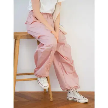 ungrid 언그리드 밀리터리 루즈 팬츠 핑크