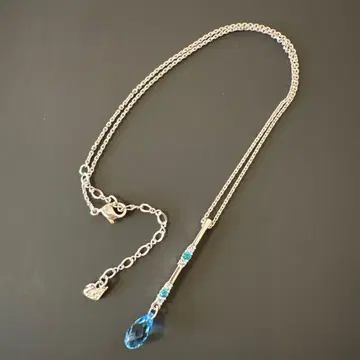 SWAROVSKI 목걸이 크리스탈 블루 롱 참