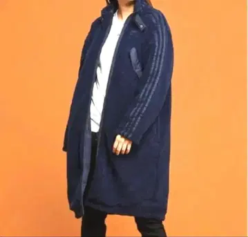 adidas 네이비 보아 리버서블 롱 코트