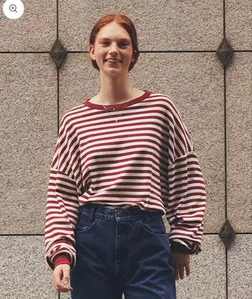 더 신존 프렌치 스트라이프 롱 슬리브 T