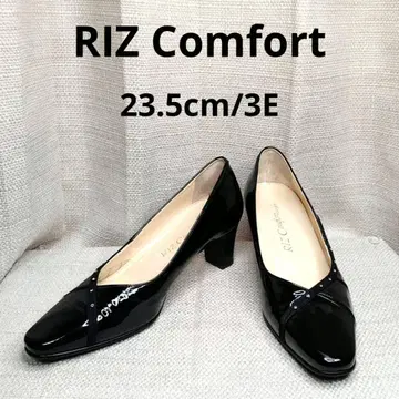 새상품급 RIZ Comfort 블랙 에나멜 크로스 스트랩 펌프스 23.5