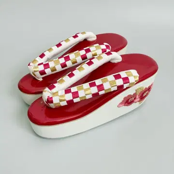 동백 자수 조리 단품 프리 사이즈 후리소데 성인식 빨간색 x 화이트