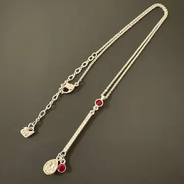 SWAROVSKI 목걸이 롱참 바 티어드롭 빨간색