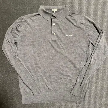 Scye 실크 긴팔 피케 셔츠 그레이