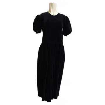 잉게보그, 핑크하우스, 빈티지 블랙 벨벳 퍼프 슬리브 원피스