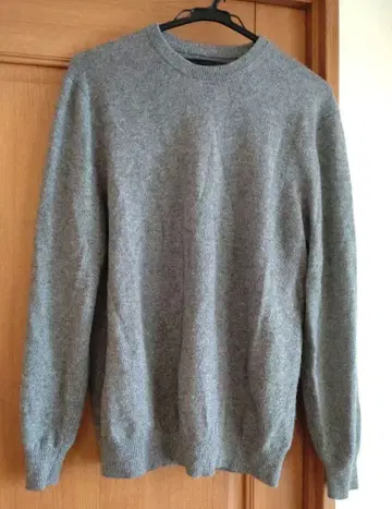 ZARA 100% 캐시미어 그레이 크루넥 스웨터 남성용 M