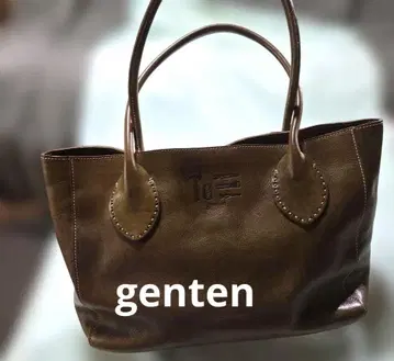 genten 브라운 가죽 토트백