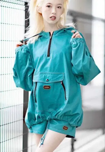 x-girl 엑스걸 캥거루 포켓 아노락 후드티