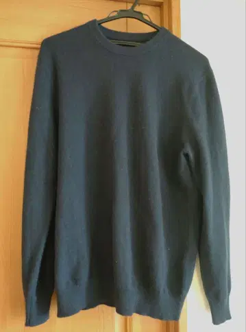 ZARA 네이비 100% 캐시미어 크루넥 스웨터 남성용 M