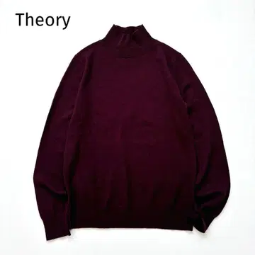 새상품급 띠어리 캐시미어100 니트 하이넥 풀오버 버건디 S