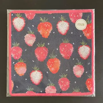 FEILER 스트로베리 도트 네이비 손수건