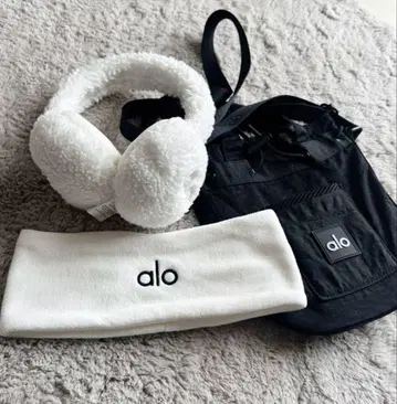 alo 블랙 토트백 헤드밴드 귀도리 포함 미사용 새상품